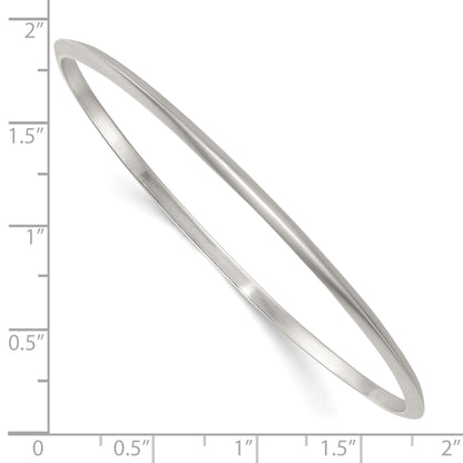 Sterling Silver Polished 2.75mm Knife Edge Slip-on Bangle Bracelet