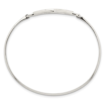 Sterling Silver Polished Open Heart Bangle