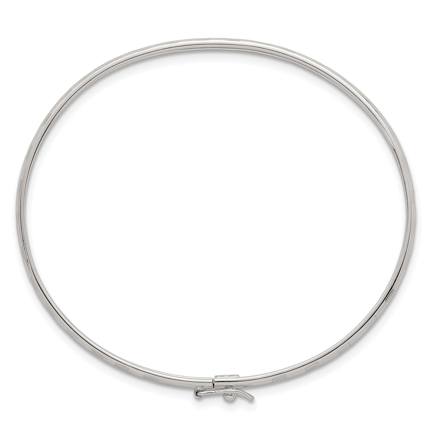 Sterling Silver Polished and Diamond-cut 3.0mm Flexible Bangle