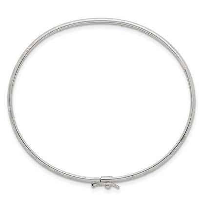 Sterling Silver Polished and Diamond-cut 3.0mm Flexible Bangle