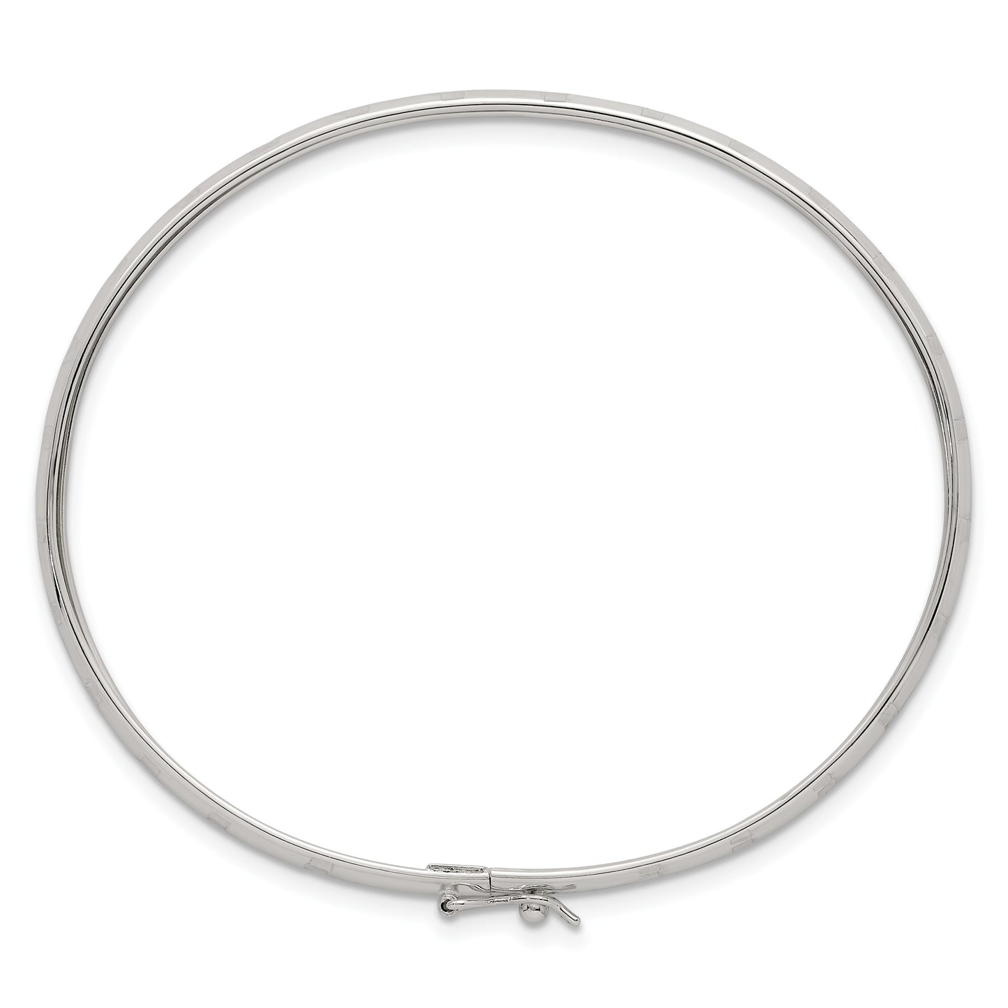Sterling Silver Polished and Diamond-cut 4.0mm Flexible Bangle