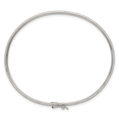 Sterling Silver Polished and Diamond-cut 4.0mm Flexible Bangle