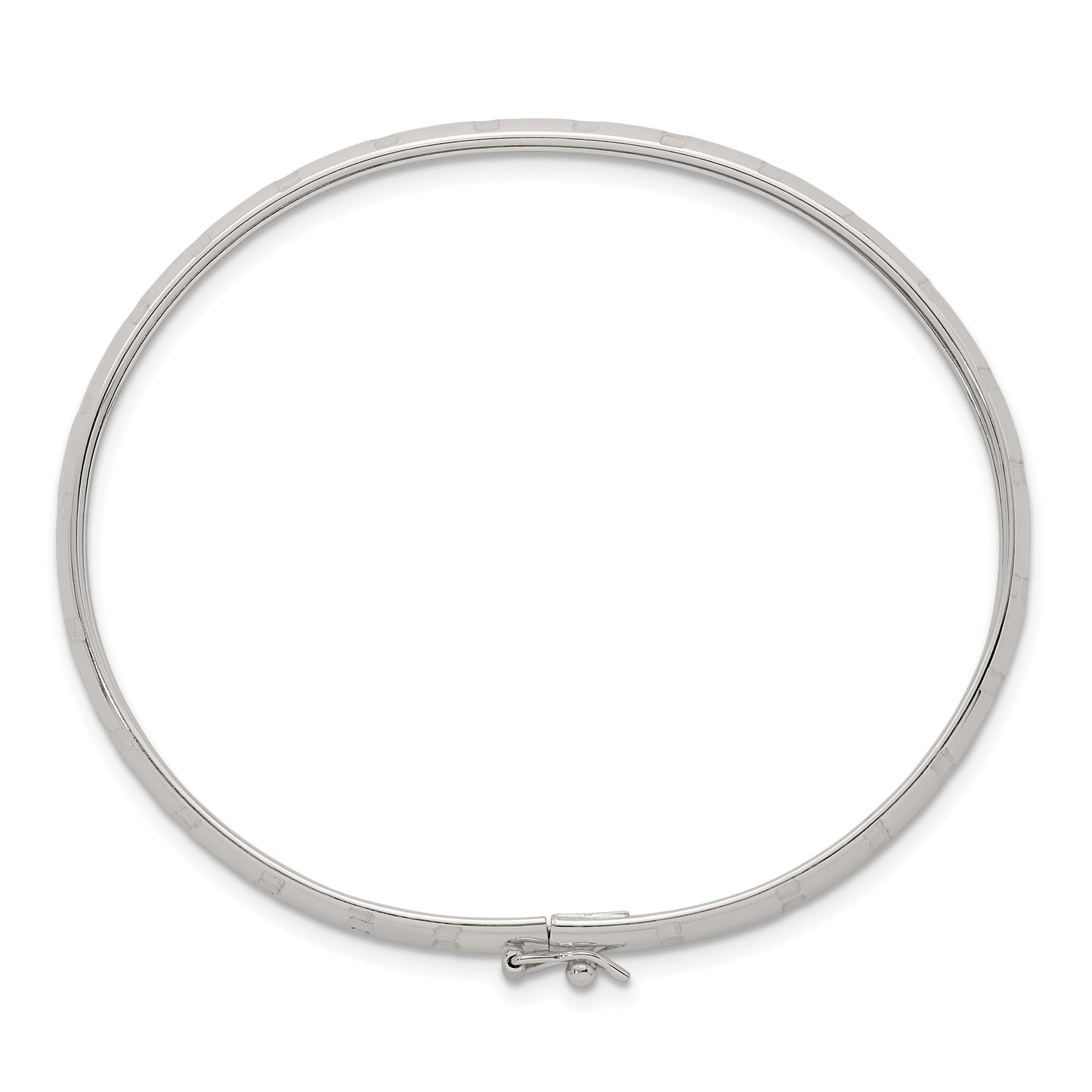 Sterling Silver Polished and Diamond-cut 6.0mm Flexible Bangle