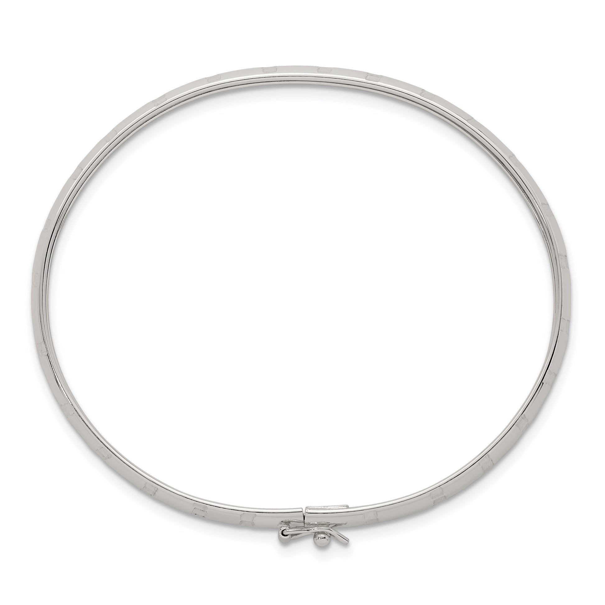 Sterling Silver Polished and Diamond-cut 6.0mm Flexible Bangle