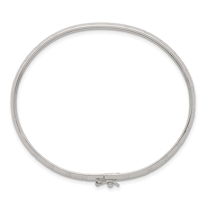 Sterling Silver Polished and Diamond-cut 6.0mm Flexible Bangle
