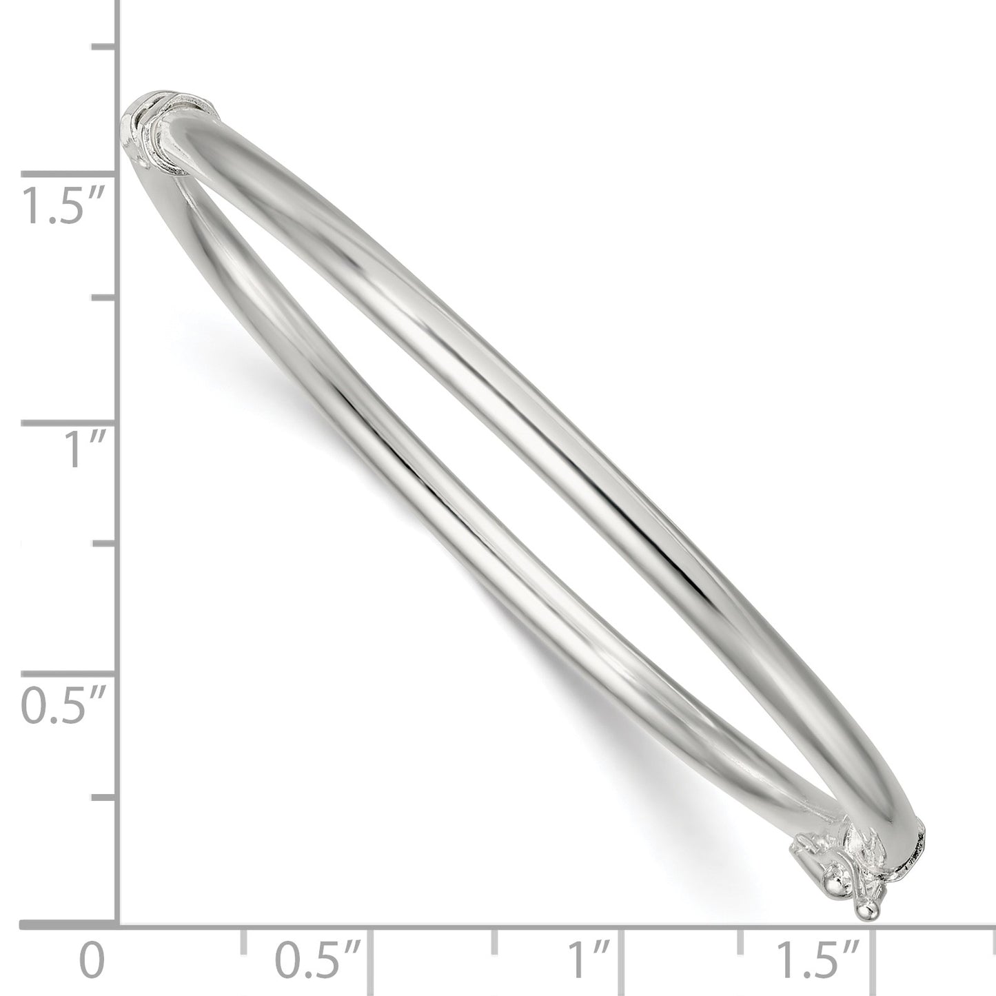 Sterling Silver Polished 3.00mm Hinged Baby Bangle