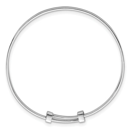 Sterling Silver Rhodium-plated Polished Etched Floral Pattern Childrens Expandable Bangle