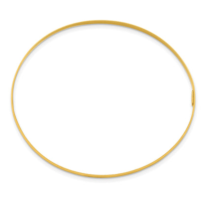 Sterling Silver Gold-tone 3mm Polished Plain Slip-On Bangle Bracelet