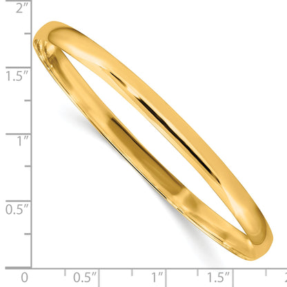 Sterling Silver Gold-tone 4.5mm Polished Slip-On Bangle Bracelet