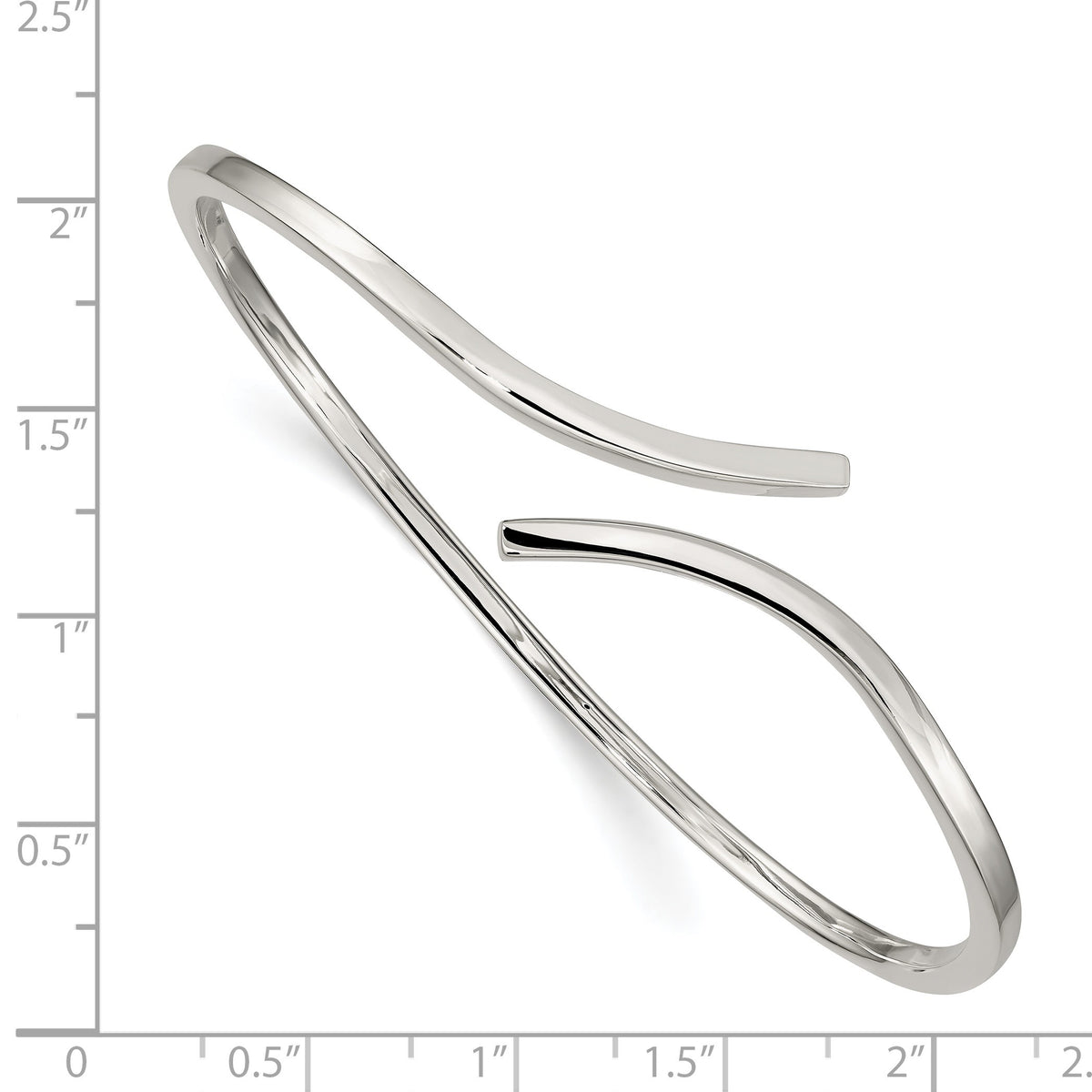 Sterling Silver Polished 2.50mm Flexible Bangle