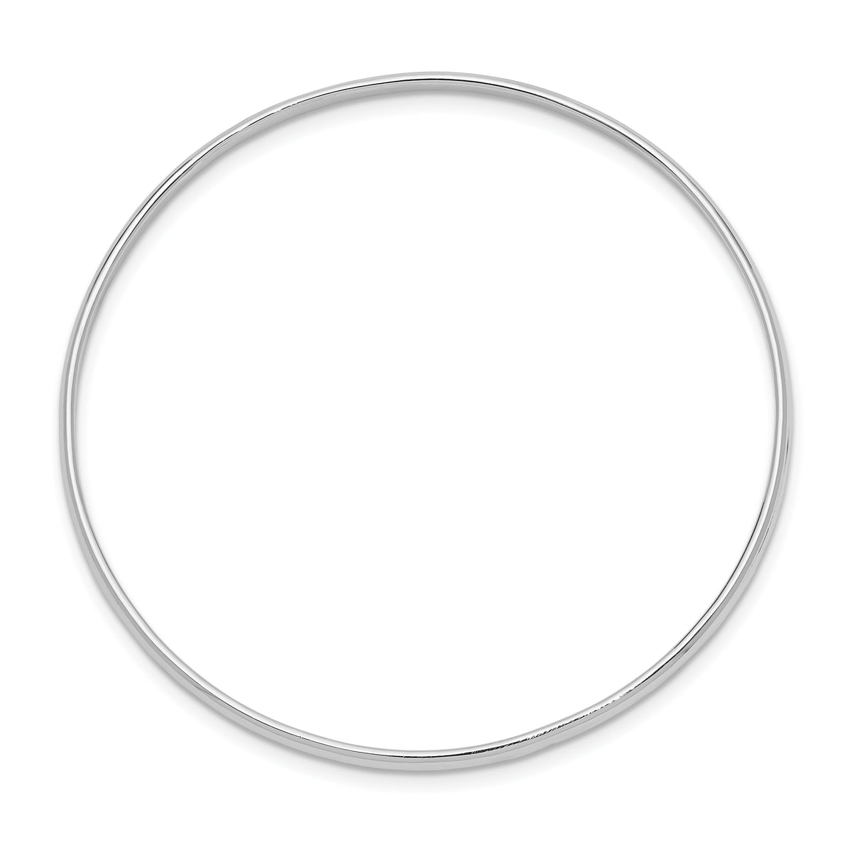 Sterling Silver RH-plated Polished 2mm Slip-on Youth Bangle Bracelet