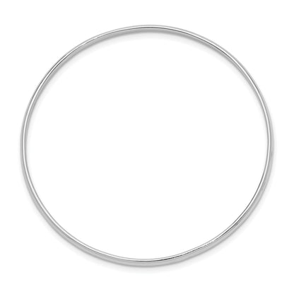 Sterling Silver RH-plated Polished 2mm Slip-on Youth Bangle Bracelet