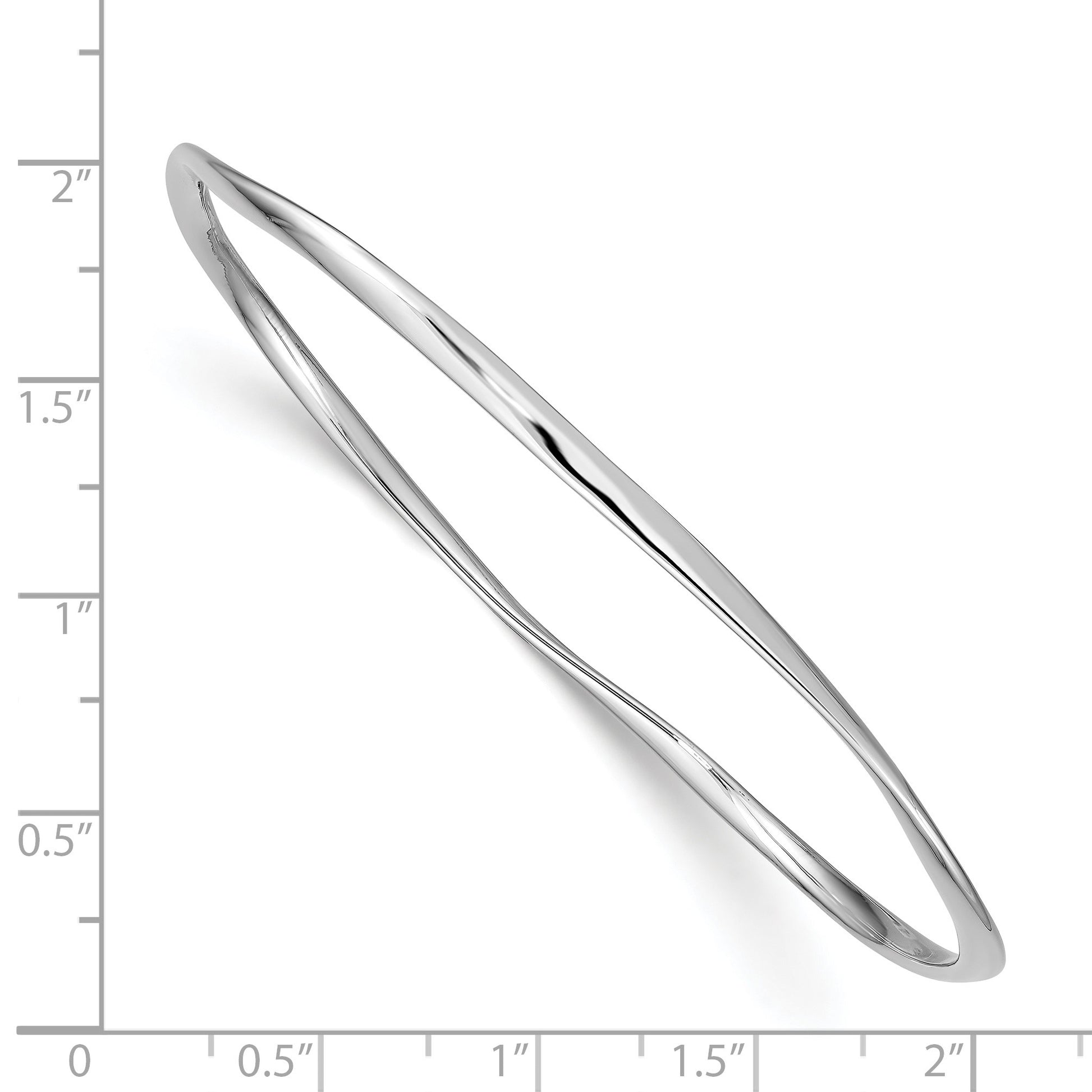Sterling Silver Rhodium-plated 2.25mm Silp-on Bangle