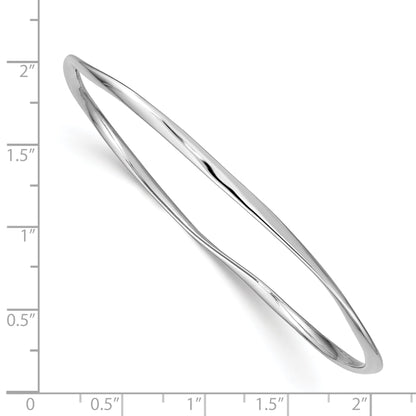 Sterling Silver Rhodium-plated 2.25mm Silp-on Bangle