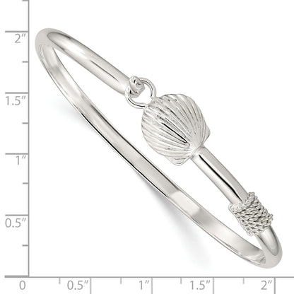 Sterling Silver Polished Shell Bangle