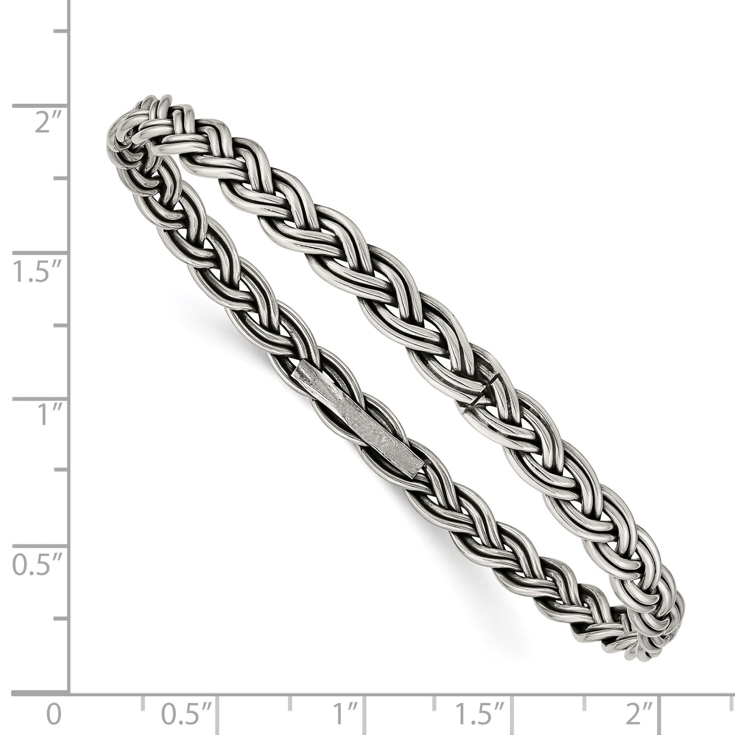 Sterling Silver Antiqued 5.25mm Slip-on Bangle