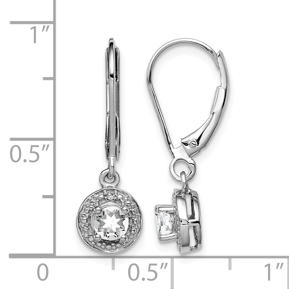 Sterling Silver Rhodium-plated Diam. & White Topaz Earrings