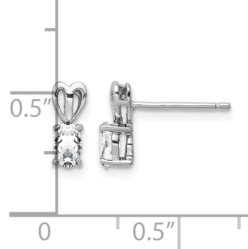 Sterling Silver Rhodium-plated White Topaz Earrings