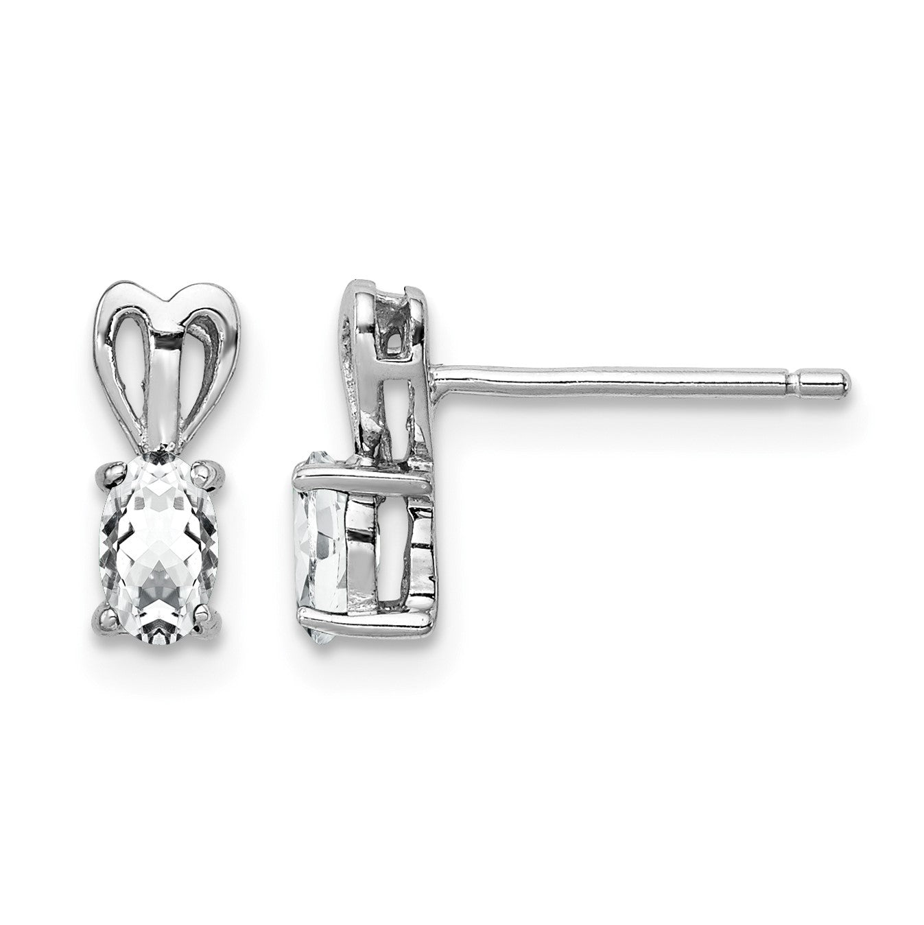 Sterling Silver Rhodium-plated White Topaz Earrings