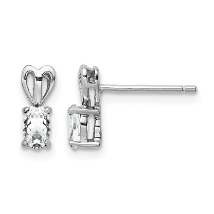 Sterling Silver Rhodium-plated White Topaz Earrings