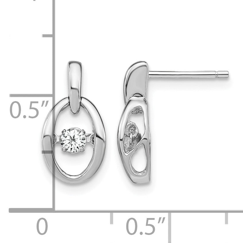 Sterling Silver Rhodium CZ Birthstone Vibrant Earrings