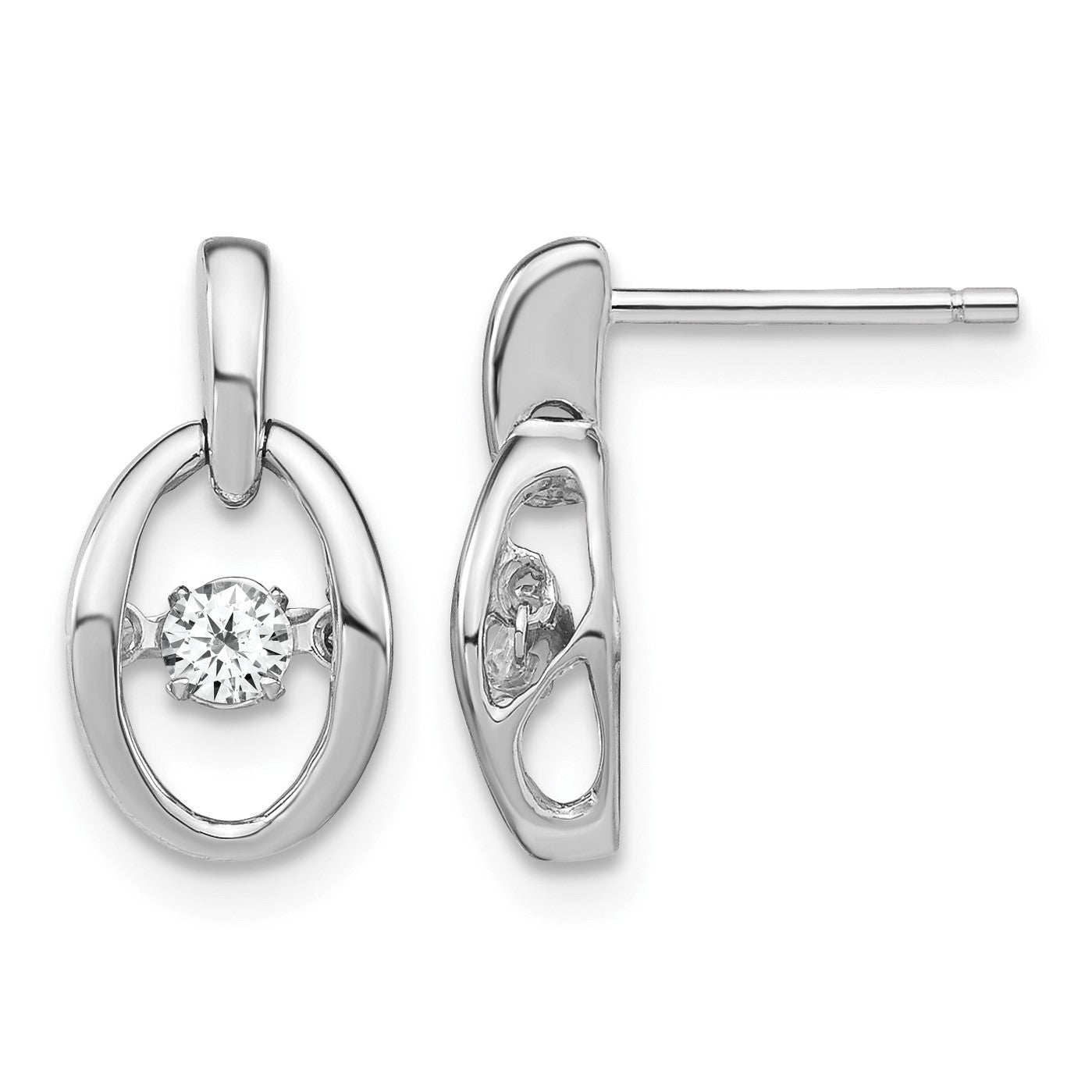 Sterling Silver Rhodium CZ Birthstone Vibrant Earrings