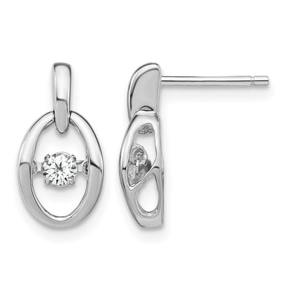 Sterling Silver Rhodium CZ Birthstone Vibrant Earrings