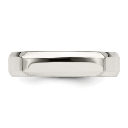 Sterling Silver 5mm Beveled Edge Size 11.5 Band