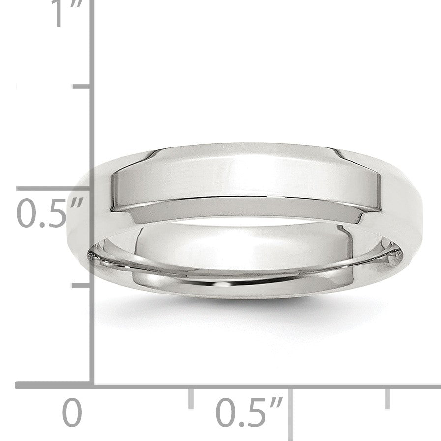 Sterling Silver 5mm Beveled Edge Size 12 Band