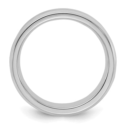 Sterling Silver Rhodium-plated 5mm Bevel Edge Size 11 Band