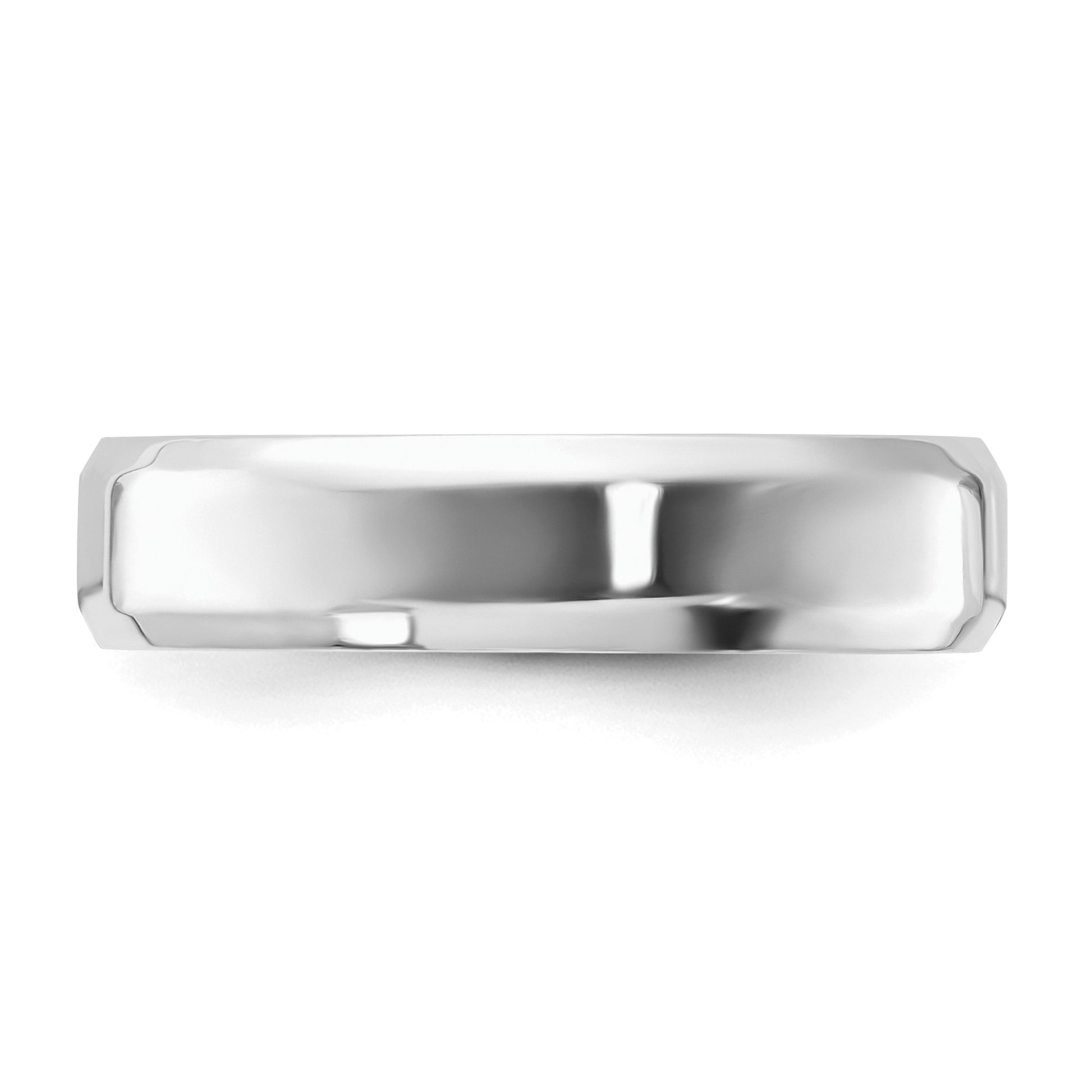 Sterling Silver Rhodium-plated 5mm Bevel Edge Size 6 Band