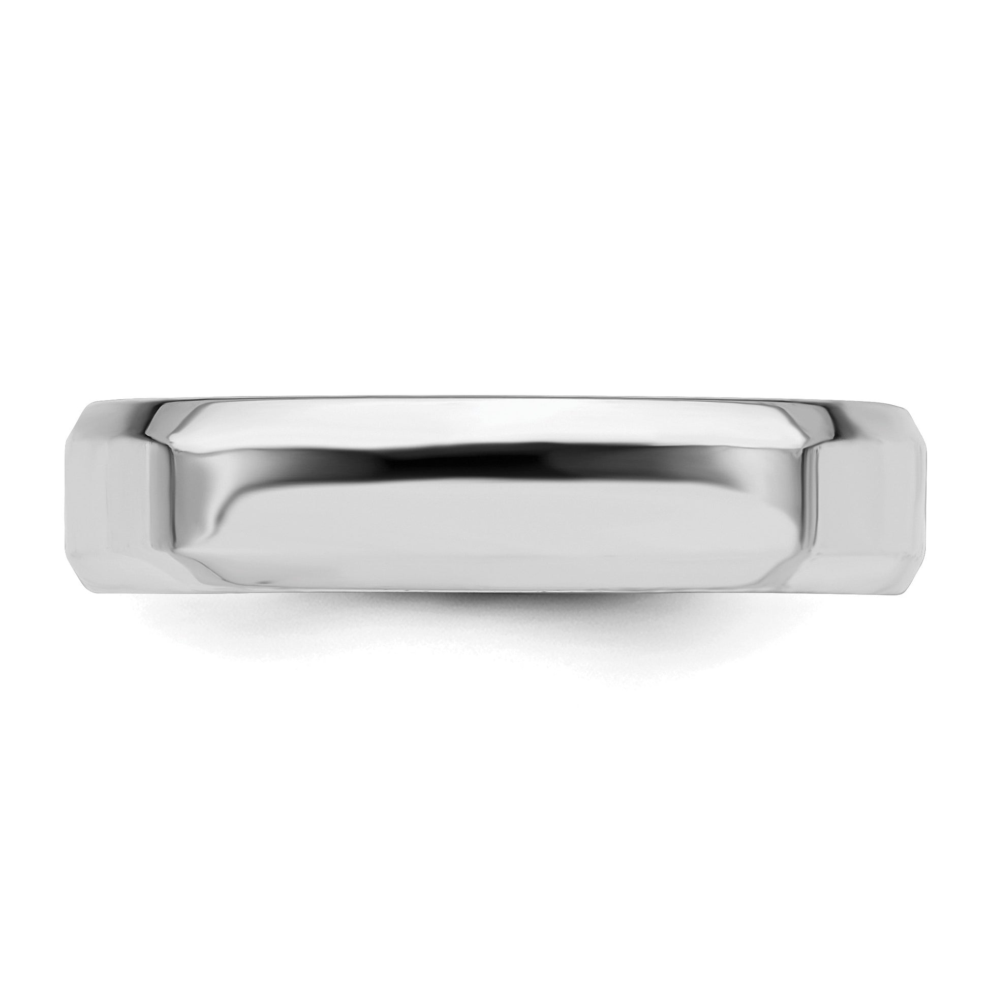 Sterling Silver Rhodium-plated 5mm Bevel Edge Size 6 Band