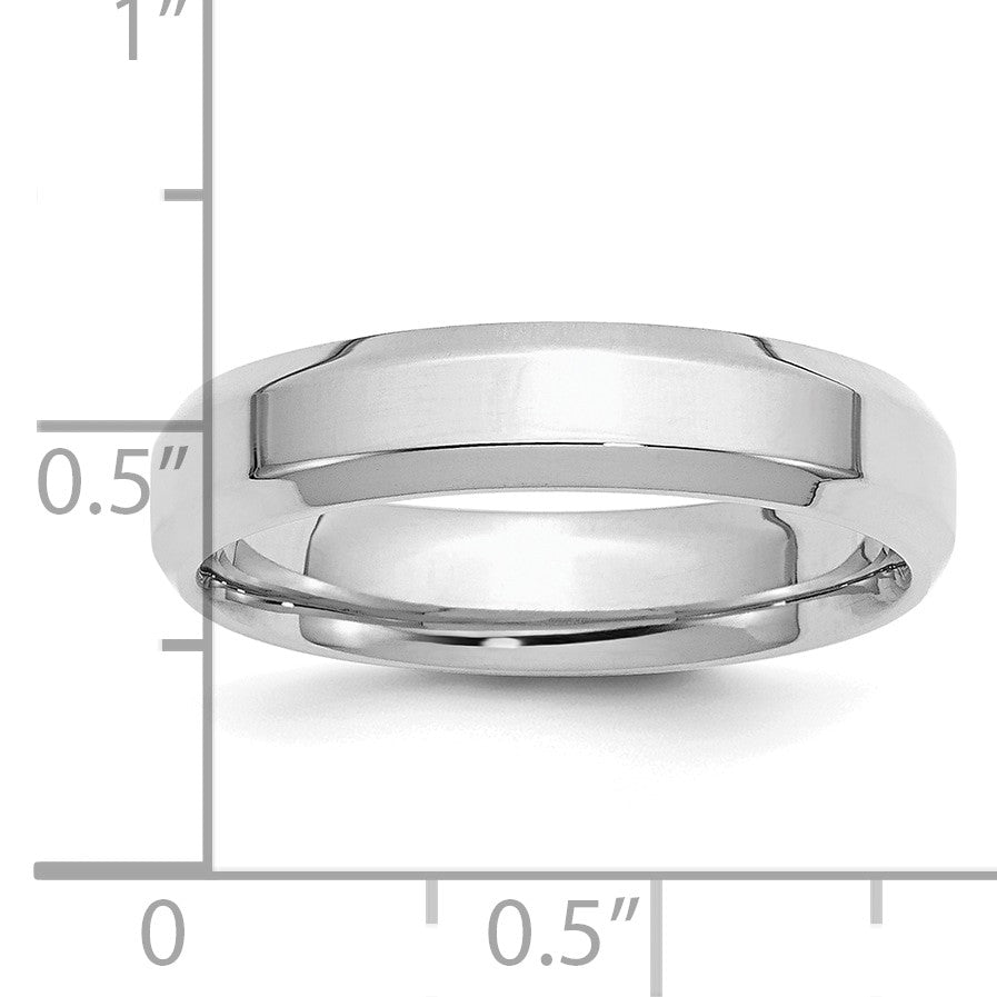 Sterling Silver Rhodium-plated 5mm Bevel Edge Size 6 Band