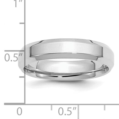 Sterling Silver Rhodium-plated 5mm Bevel Edge Size 12 Band