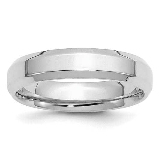 Sterling Silver Rhodium-plated 5mm Bevel Edge Size 8 Band