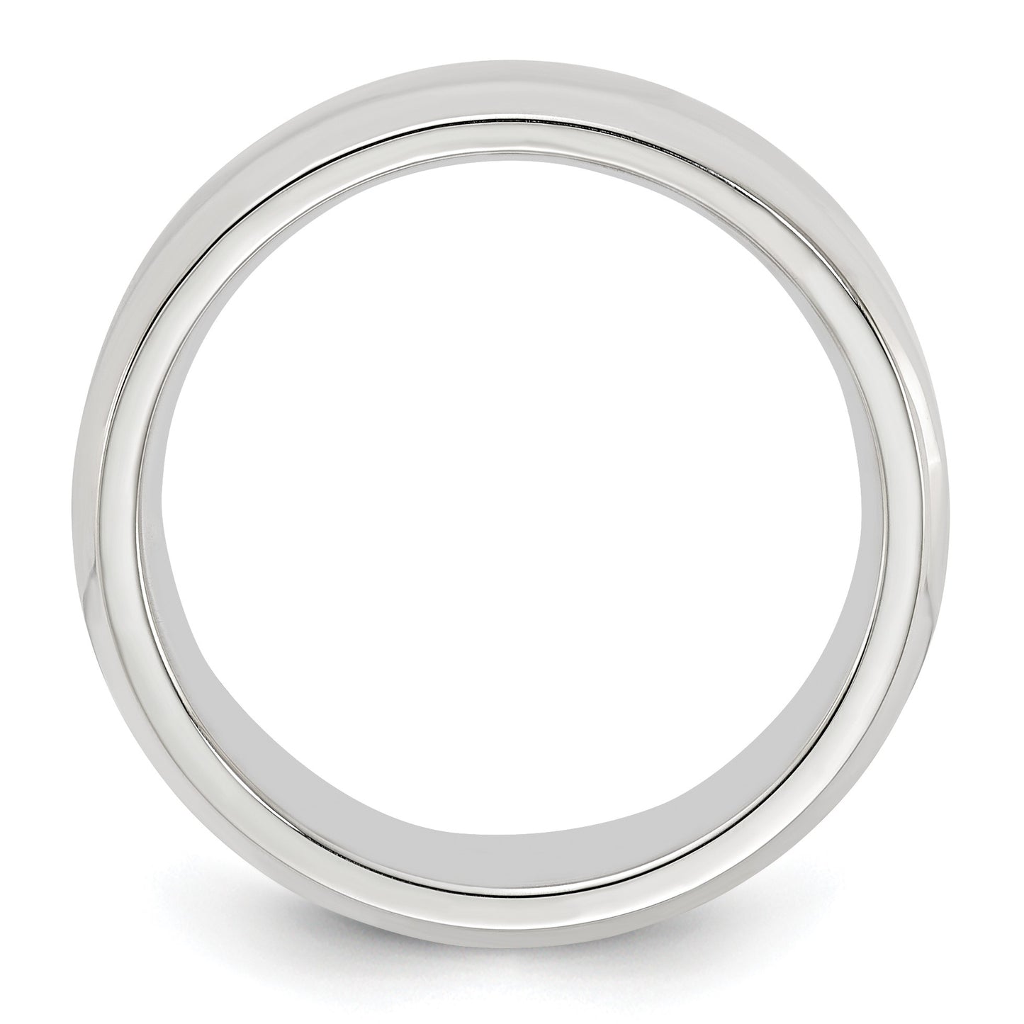 Sterling Silver 6mm Beveled Edge Size 11 Band