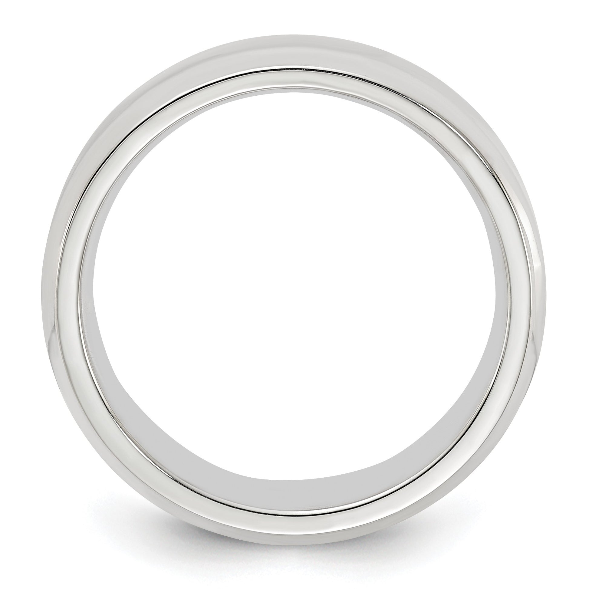 Sterling Silver 6mm Beveled Edge Size 11 Band