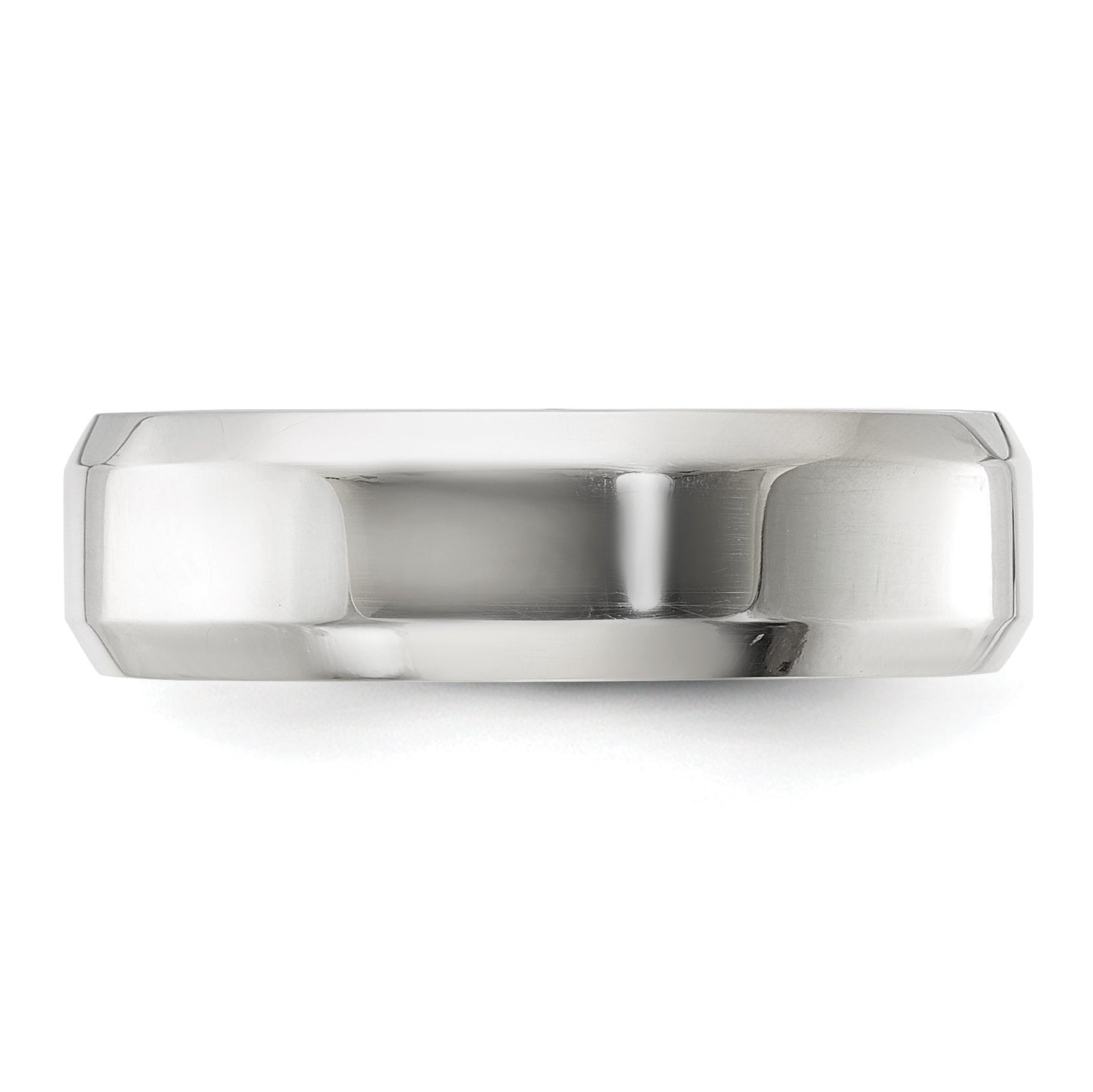 Sterling Silver 6mm Beveled Edge Size 10 Band