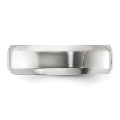 Sterling Silver 6mm Beveled Edge Size 10 Band
