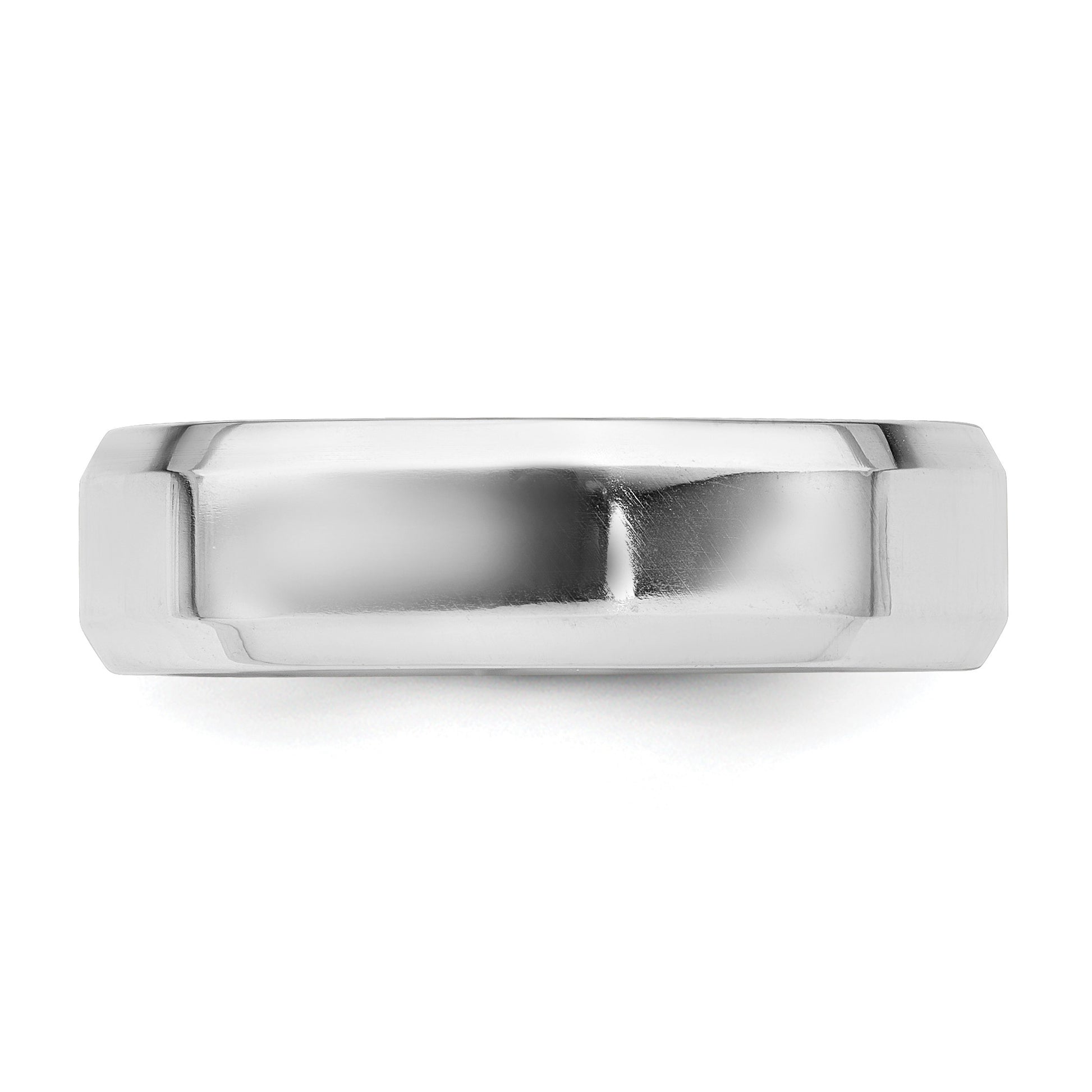 Sterling Silver 6mm Beveled Edge Size 10 Band