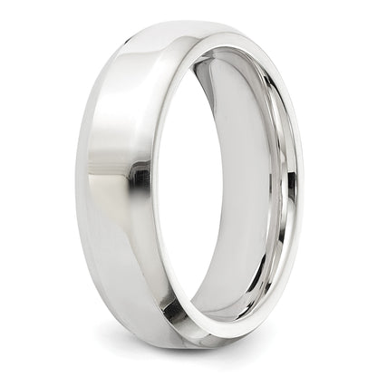Sterling Silver 6mm Beveled Edge Size 10 Band