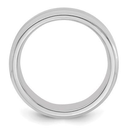 Sterling Silver Rhodium-plated 6mm Bevel Edge Size 9 Band