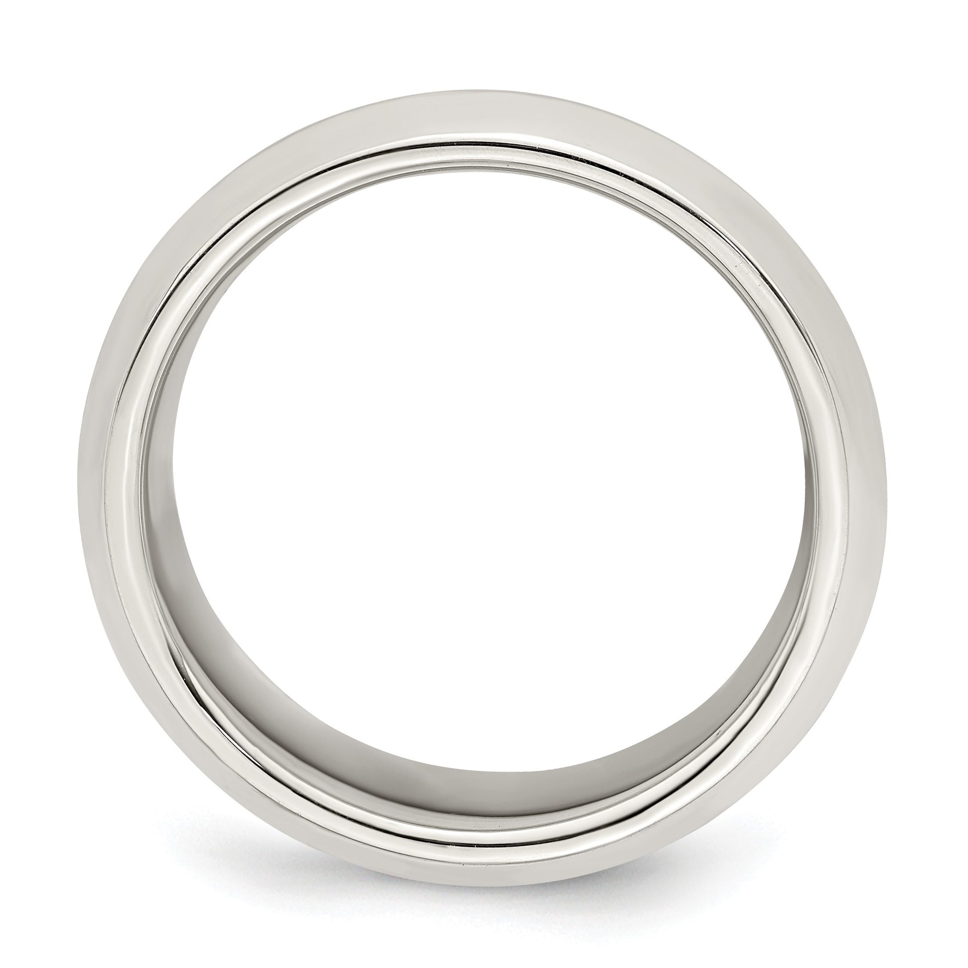 Sterling Silver 8mm Beveled Edge Size 11.5 Band