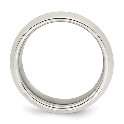 Sterling Silver 8mm Beveled Edge Size 11.5 Band