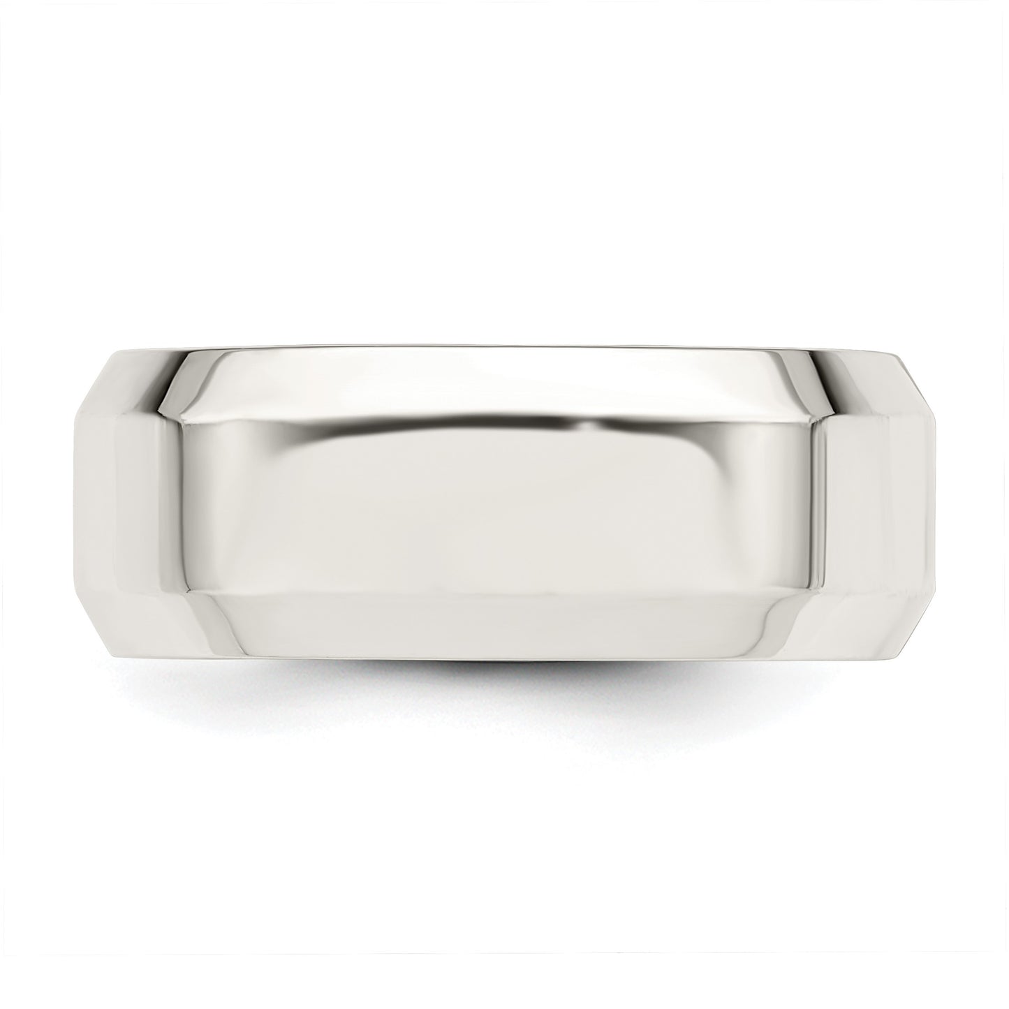 Sterling Silver 8mm Beveled Edge Size 11.5 Band