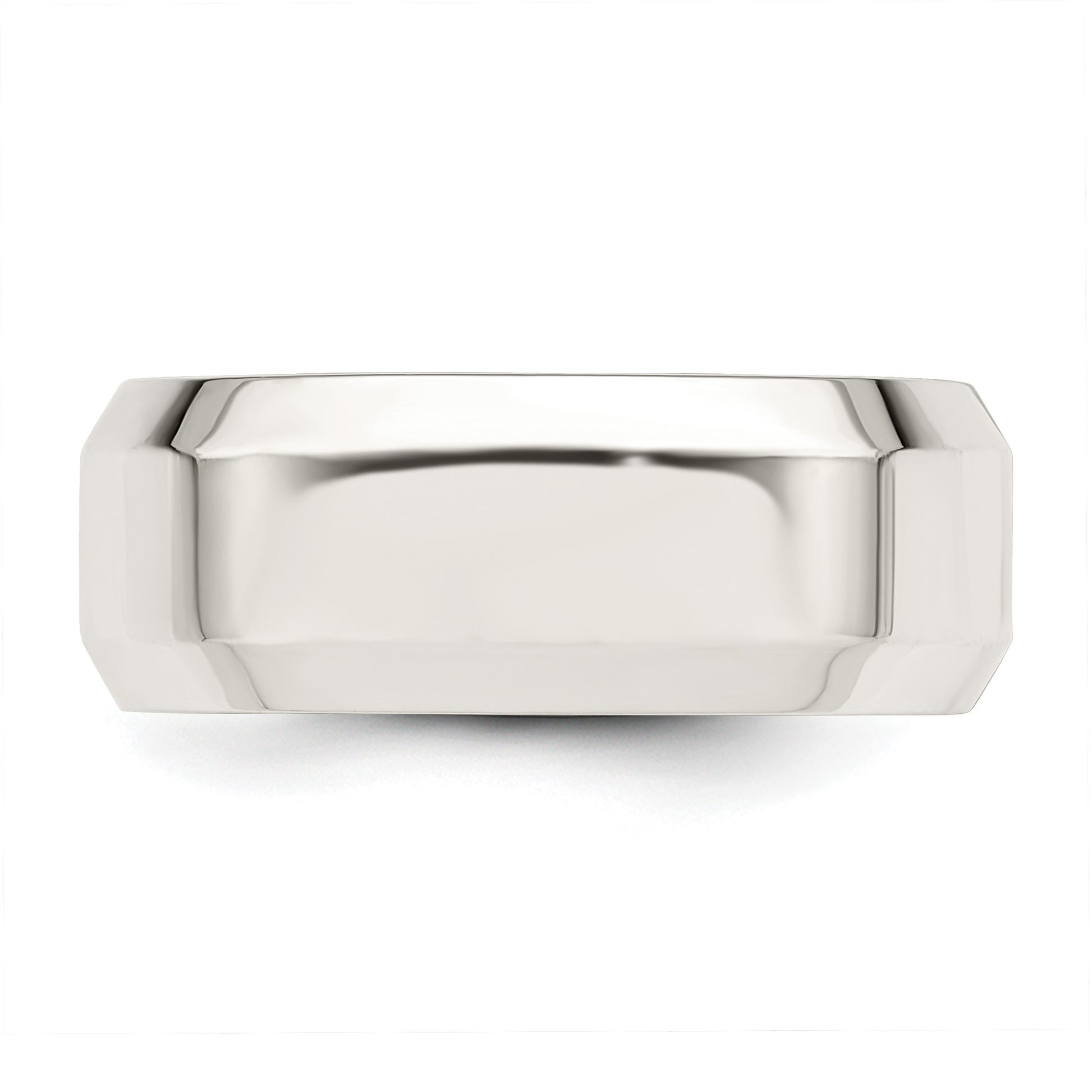 Sterling Silver 8mm Beveled Edge Size 11.5 Band