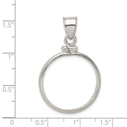 Wideband Distinguished Coin Jewelry Sterling Silver Polished 21.1 x 2.0mm $0.05 Screw Top Coin Bezel Pendant