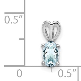 Sterling Silver Rhodium-plated Aquamarine Pendant