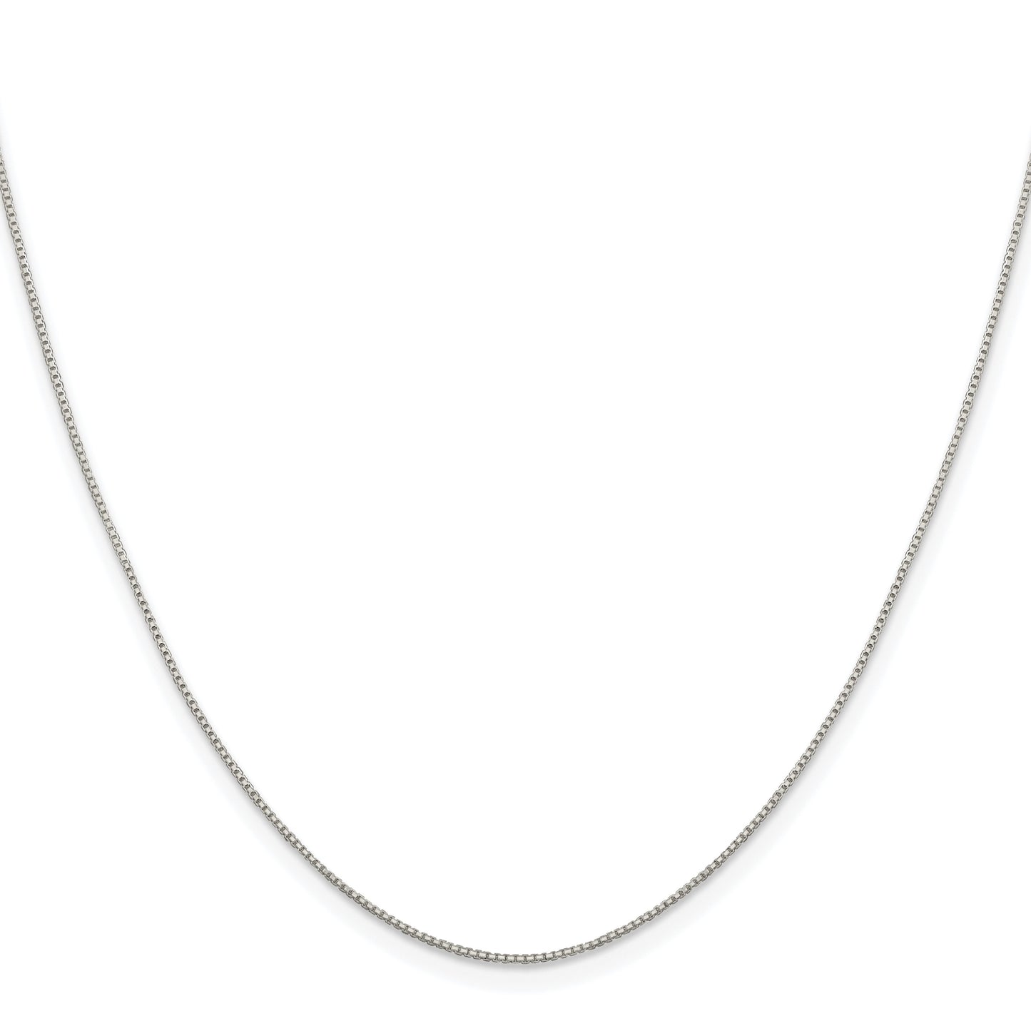 Sterling Silver Rhodium-plated .8mm 8 Sided Box Chain