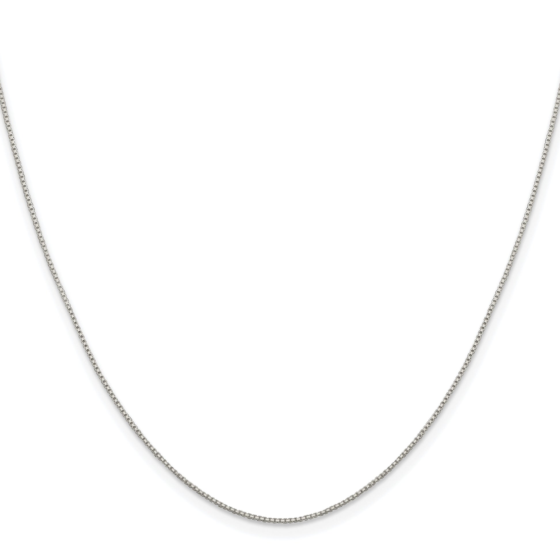 Sterling Silver Rhodium-plated .8mm 8 Sided Box Chain